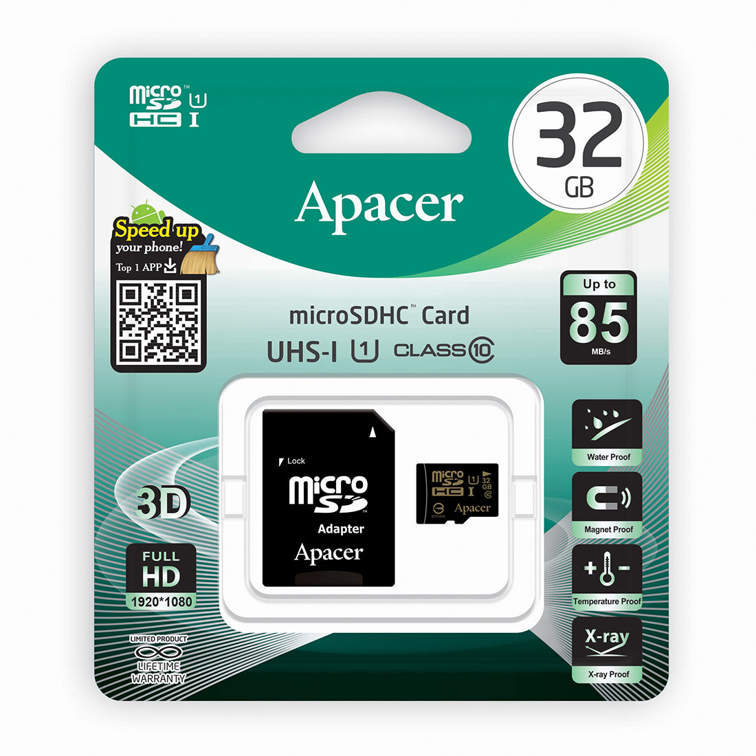 APR-AP32GMCSH10U1-R-32GB - карта памяти на 32 ГБ и адаптер