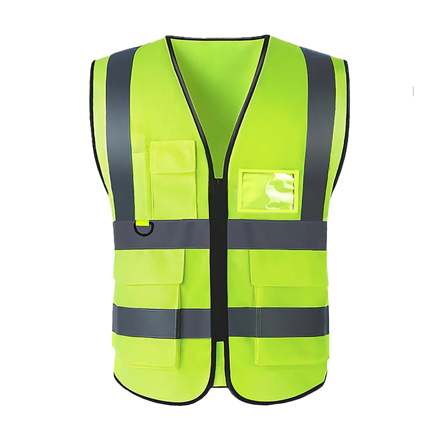 AQ-SV-L - жилет люминисцентного зеленого цвета со светоотражающими полосами, размер: L