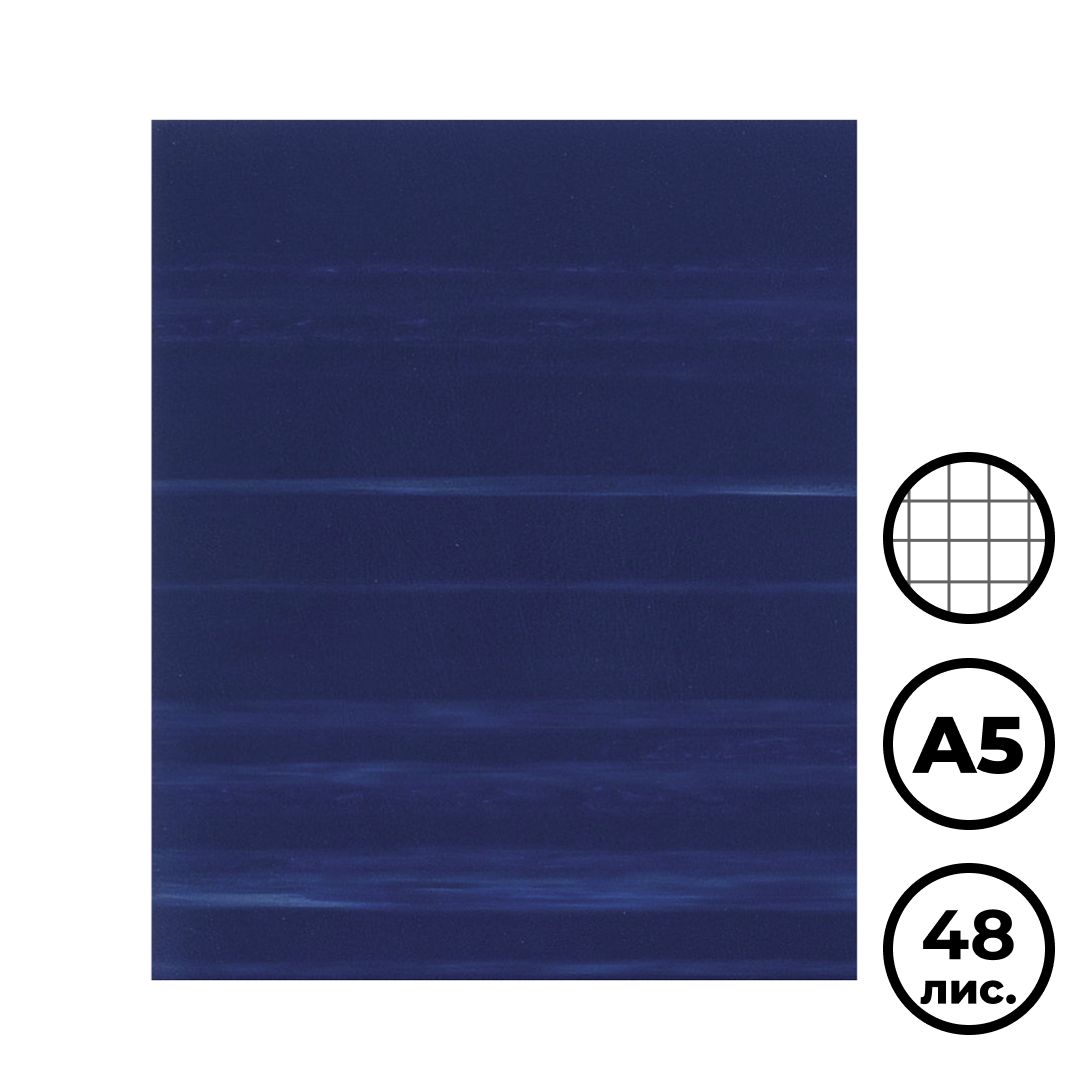 BG-Т5бв48кЭ_12318 - тетрадь BG в клетку в синей виниловой обложке, формат: А5, 48 листов