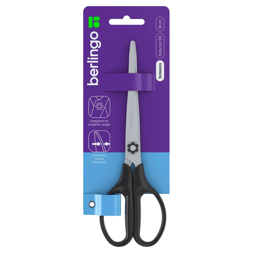 BGO-DNn_18040 - ножницы Berlingo "Easycut 100", размер: 18 см