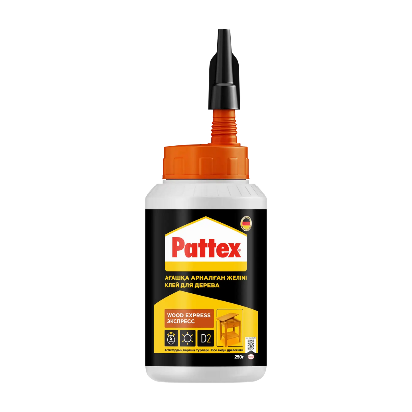 HNL-PX-EXP-D2-250-1 - клей столярный Pattex Wood Express, флакон: 250 г.