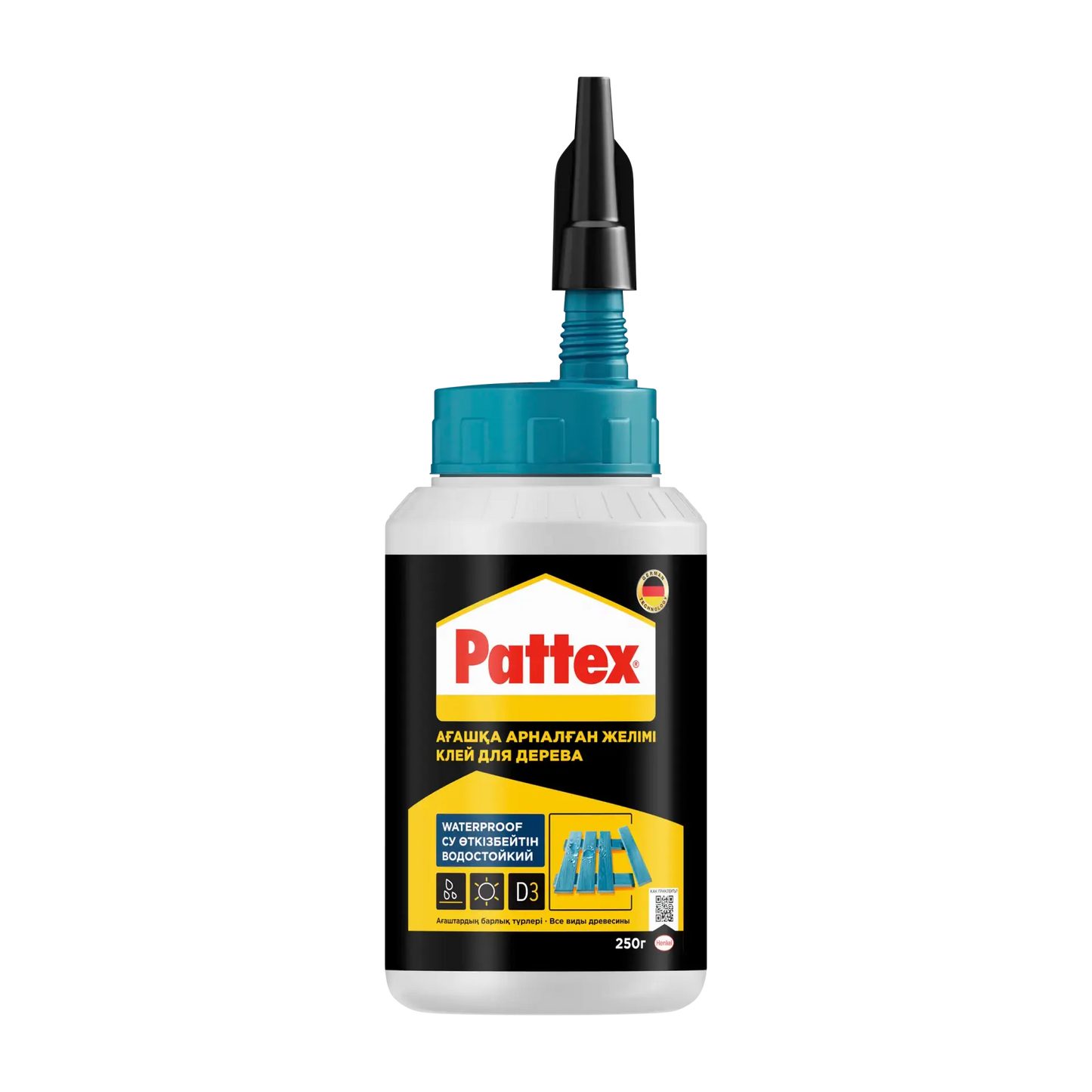 HNL-PX-WPF-D3-250-1 - клей столярный Pattex Wood Waterproof, флакон: 250 г.