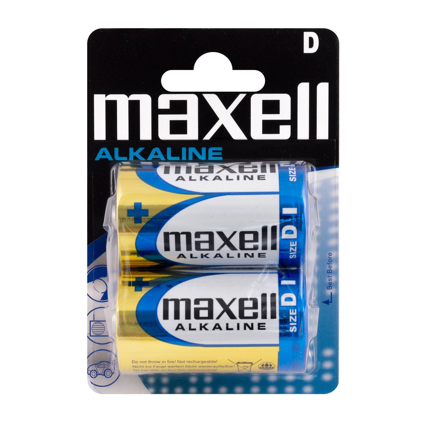 MAX-D-ALK-2 - батарейка Maxell Alkaline тип D (2 шт. в блистере)