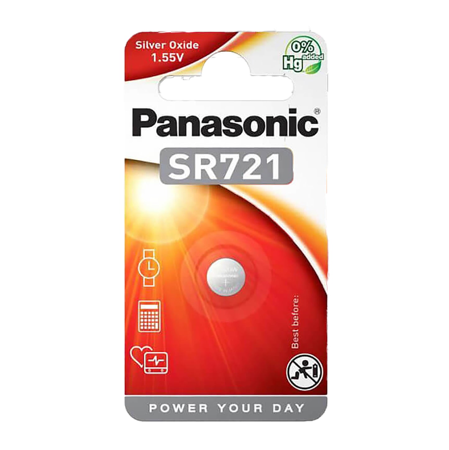 PAN-SR721-1 - дисковые батарейки, 1,55 В (оксид серебра) Panasonic SR721 (1 шт. в упаковке)