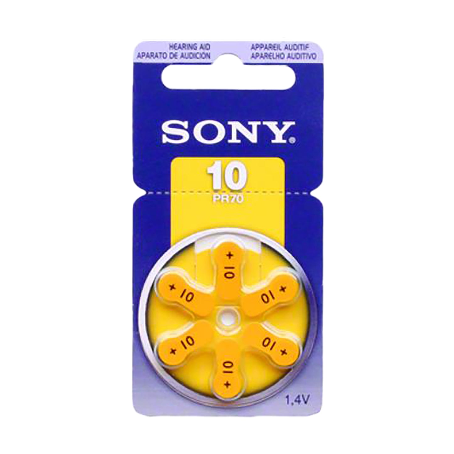 SON-10-6 - батарейка для слуховых аппаратов Sony 10, тип PR10-D6N, 1.4 В (6 шт. в блистере)