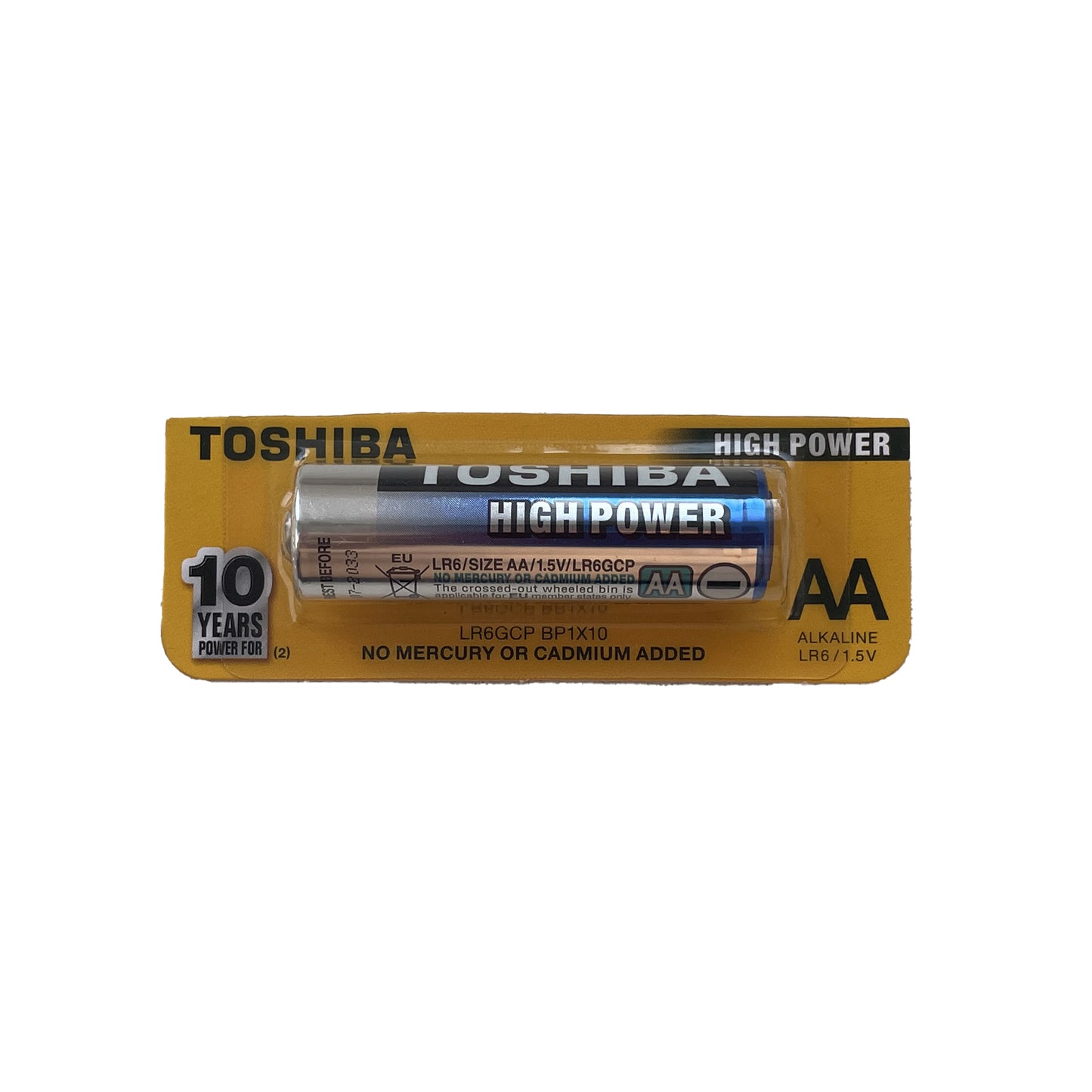 TSH-HP-AA-1 - пальчиковые батарейки Toshiba High Power AA, 1,5 В (1 шт. в блистере)