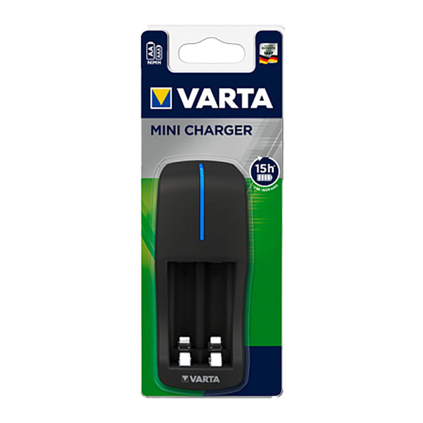 VAR-57646 - компактное зарядное устройство для 2 батареек AA или AAA