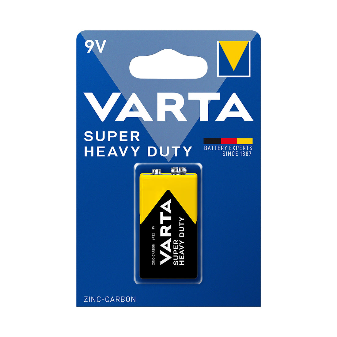 VAR-9V-ZINC-1 - солевая батарейка Varta Superlife, 9 В, типа Крона (1 шт. в блистере)