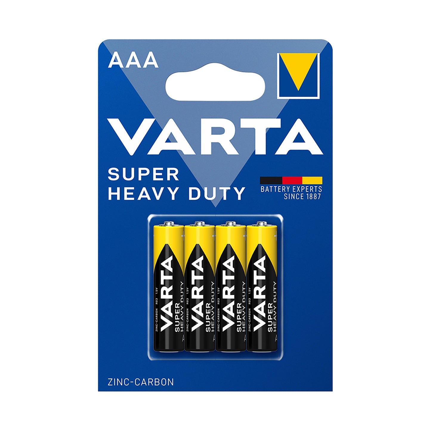 VAR-AAA-ZINC-4 - батарейки Varta AAA, аналоги: LR03, MN2400 (4 шт. в блистере)