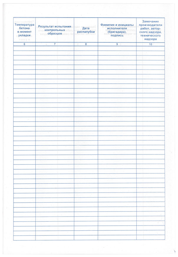 ABD-0011 - журнал бетонных работ, формат: А4, 52 листа