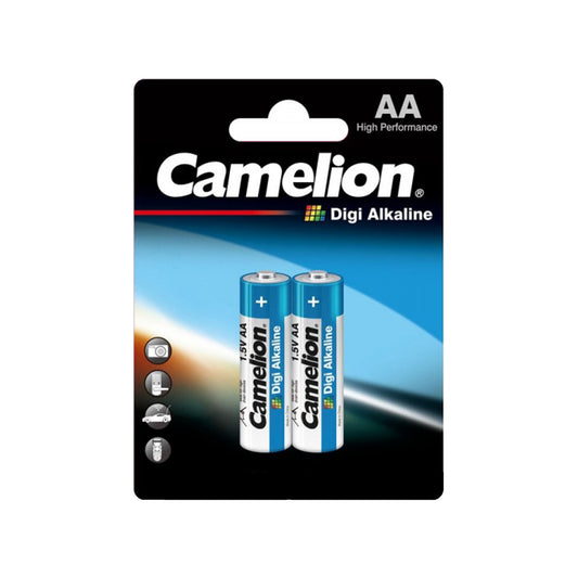 CAM-AA-ALK-2 - щелочные батарейки Camelion, тип: AA (LR6), 1.5 В, 2 шт. в блистере