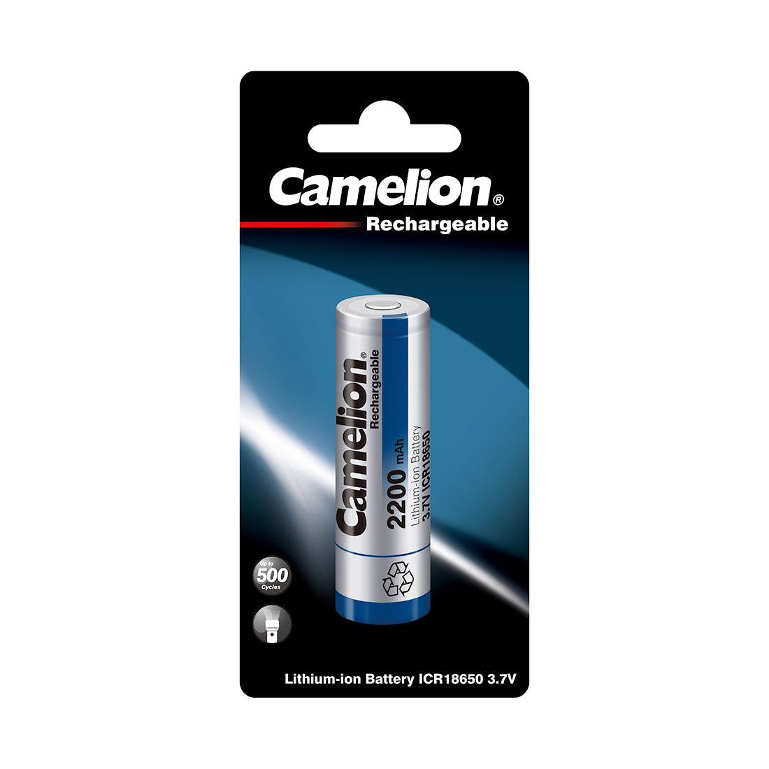 CAM-ICR18650F - литиевая аккумуляторная батарея Camelion ICR18650F, 2200 мА, 3.7 В