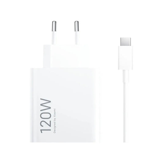 XM-BHR9462EU - адаптер питания Xiaomi 120 Вт HyperCharge Combo Type-A в комплекте с кабелем USB Type C, цвет: белый